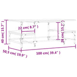 Salongbord sonoma eik 100x50,5x40 cm konstruert tre