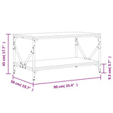 Salongbord svart 90x50x45 cm konstruert tre