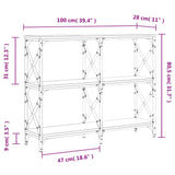 Konsollbord sonoma eik 100x28x80,5 cm konstruert tre