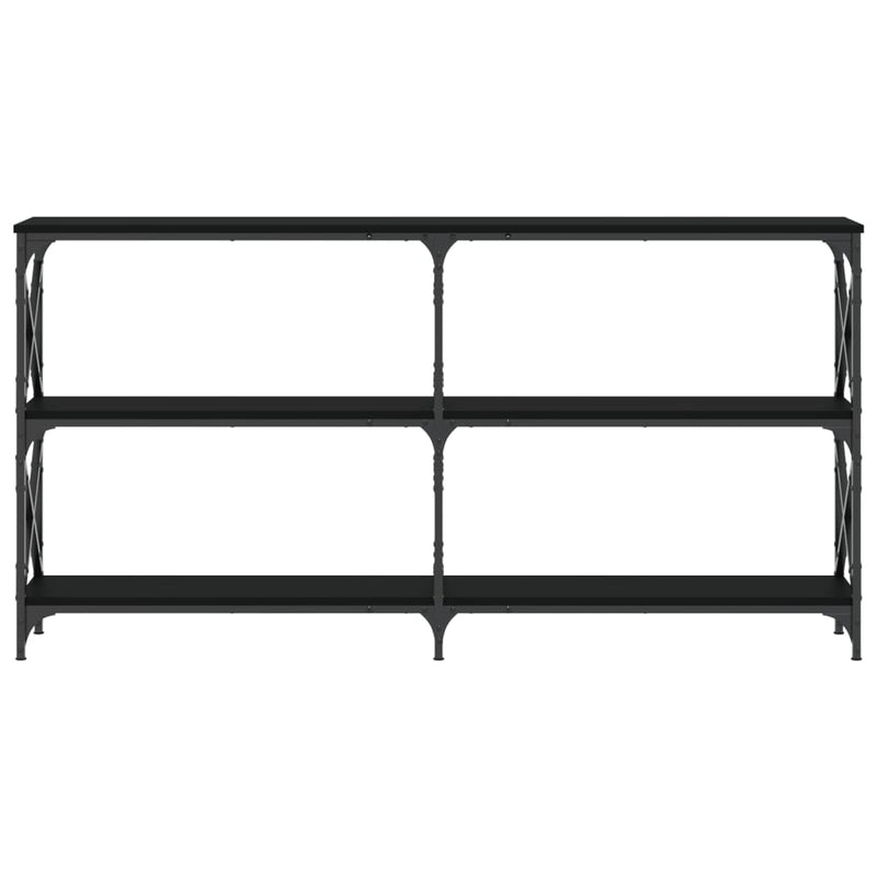 Konsollbord svart 156x28x80,5 cm konstruert tre