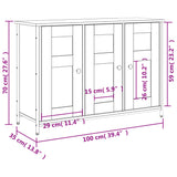 Skjenk sonoma eik 100x35x70 cm konstruert tre