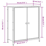 Skjenk brun eik 70x30x80 cm konstruert tre