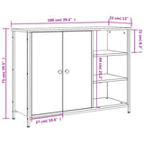 Skjenk brun eik 100x33x75 cm konstruert tre