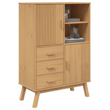 Highboard OLDEN brun 85x43x125 cm heltre furu