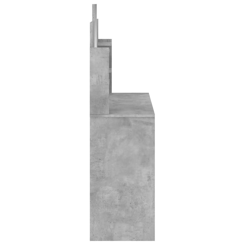 Sminkebord med speil betonggrå 96x39x142 cm