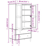 Garderobe SENJA rotting utseende svart 90x55x175 cm heltre furu