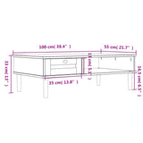 Salongbord SENJA rotting-utseende brun 100x55x33 cm heltre