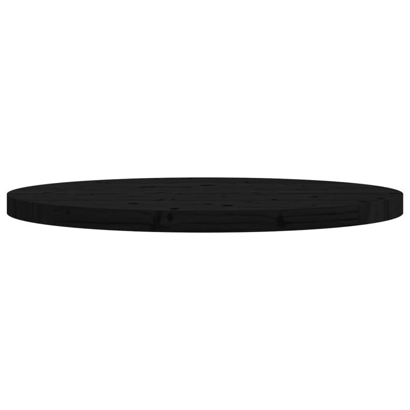 Bordplate rund svart Ø70x3 cm heltre furu