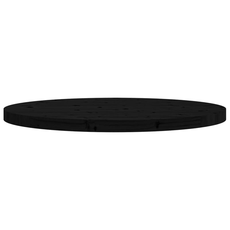 Bordplate rund svart Ø70x3 cm heltre furu