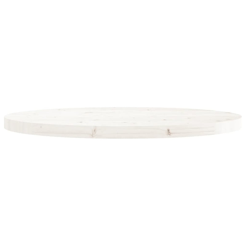 Bordplate rund hvit Ø80x3 cm heltre furu