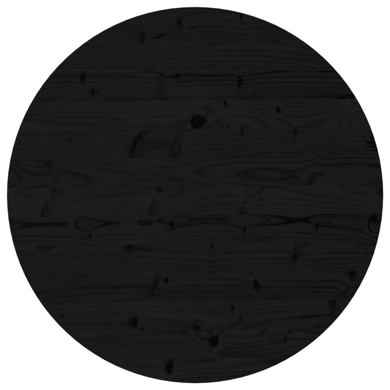 Bordplate rund svart Ø80x3 cm heltre furu