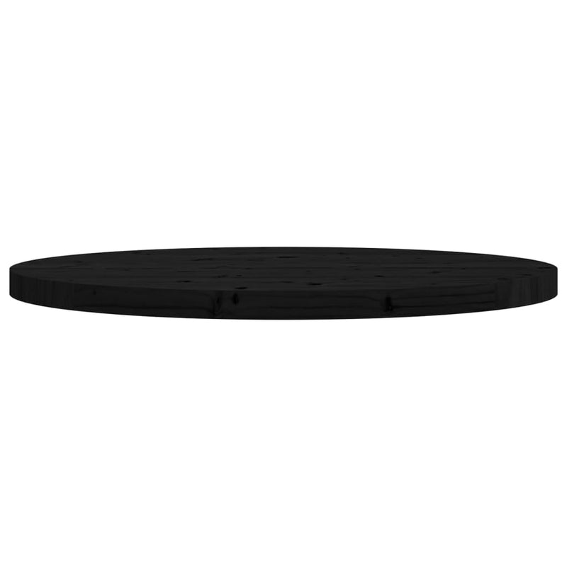 Bordplate rund svart Ø80x3 cm heltre furu
