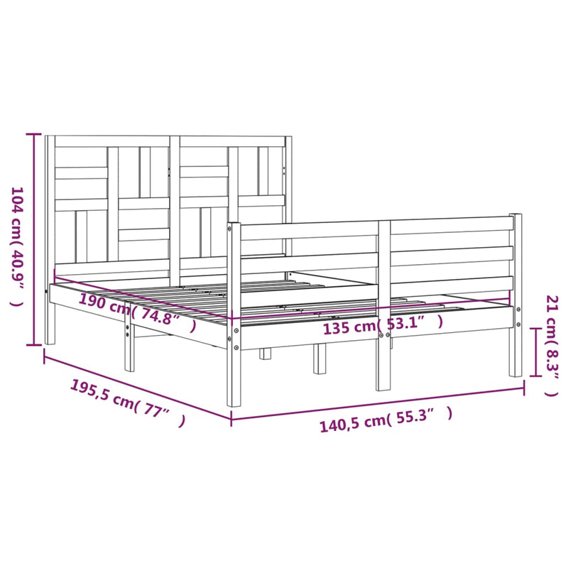 Sengeramme med hodegavl double heltre