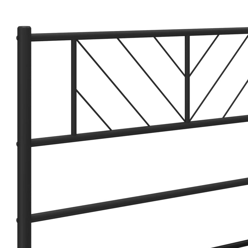 Sengeramme i metall med hode- og fotgavl svart 100x200 cm