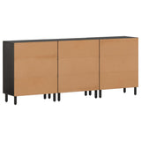 Sideskap 3 stk svart 60x33x75 cm heltre mango