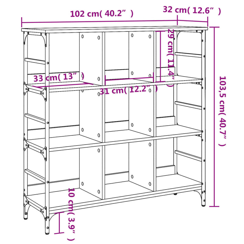 Skjenk sonoma eik 102x32x103,5 cm konstruert tre