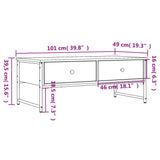 Salongbord grå sonoma 101x49x39,5 cm konstruert tre