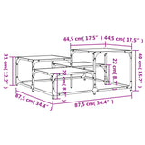 Salongbord svart 87,5x87,5x40 cm konstruert tre