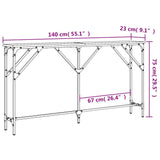 Konsollbord sonoma eik 140x23x75 cm konstruert tre