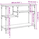 Konsollbord med hyller sonoma eik 100x35x75 cm