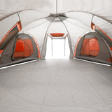 Kuppeltelt for camping 12 personer grå og oransje vanntett