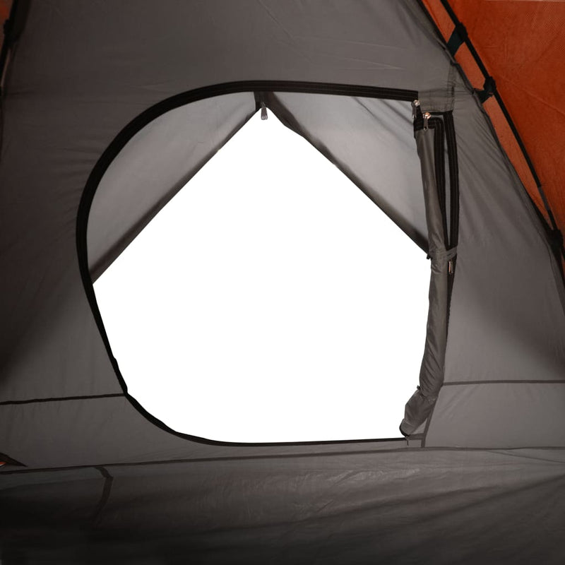 Kuppeltelt for camping 3 personer grå og oransje vanntett