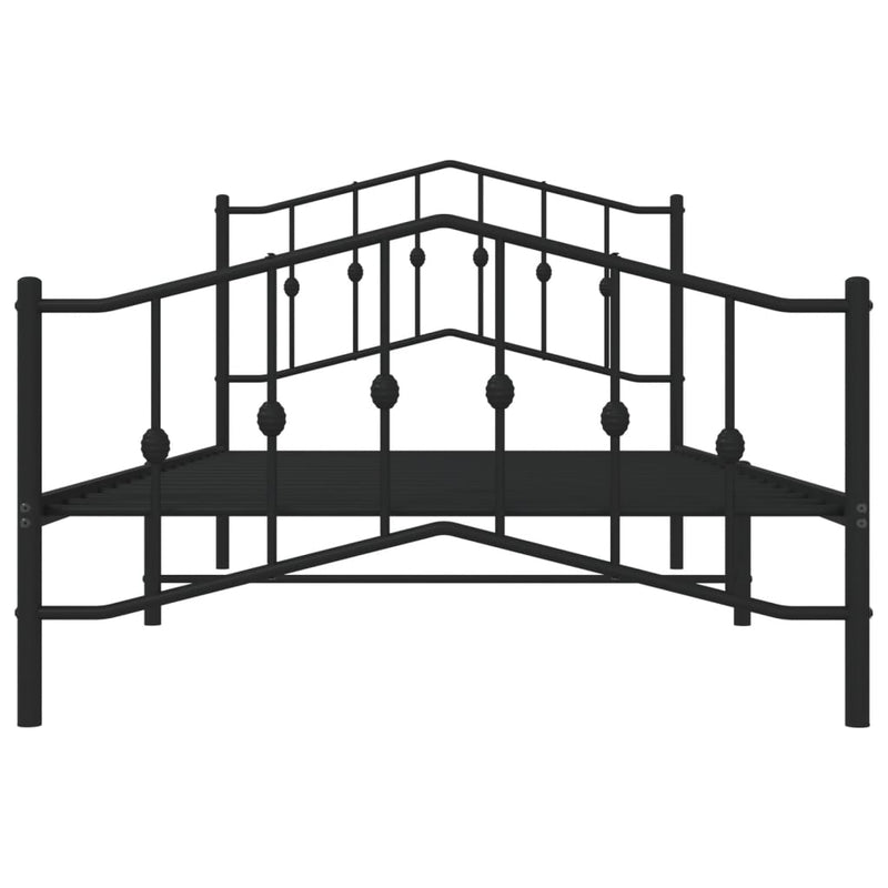 Sengeramme i metall med hode- og fotgavl svart 100x200 cm