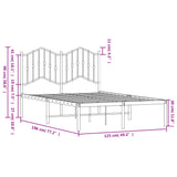 Sengeramme i metall med hodegavl hvit 120x190 cm