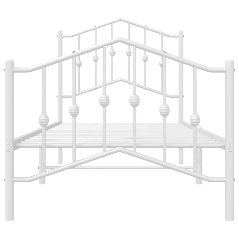 Sengeramme i metall med hode- og fotgavl hvit 90x190 cm