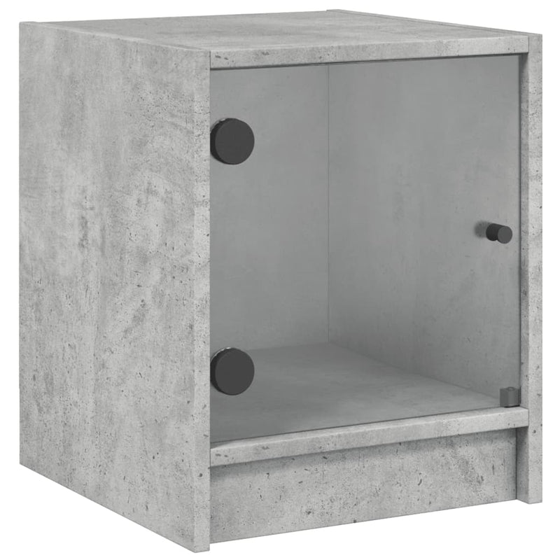 Sideskap med glassdører betonggrå 35x37x42 cm