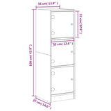 Highboard med glassdører grå sonoma 35x37x109 cm