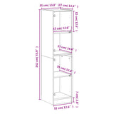 Highboard med glassdører svart 35x37x142 cm