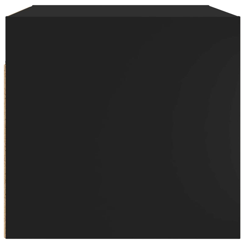 Sideskap med glassdører svart 68,5x37x35 cm