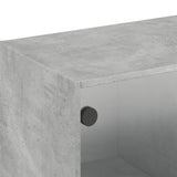 Sideskap med glassdører betonggrå 102x37x35 cm