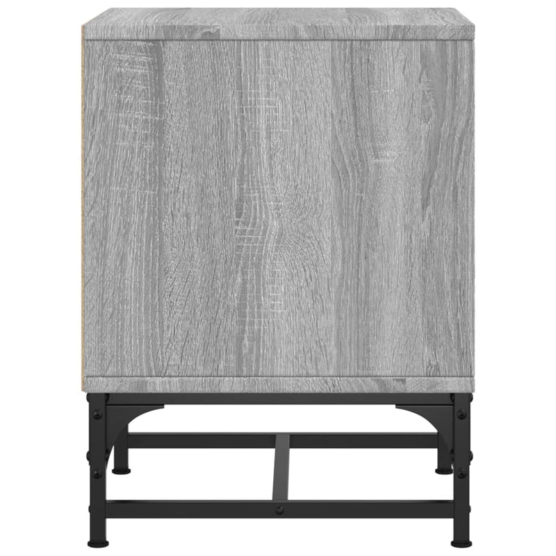 Nattbord med glassdører 2 stk grå sonoma 35x37x50 cm