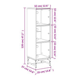 Highboard med glassdører hvit 35x37x120 cm