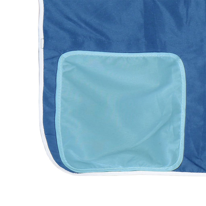 Køyeseng for barn med gardiner blå 90x200 cm heltre furu