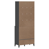 Highboard VIKEN antrasitt grå 80x40x200 cm heltre furu