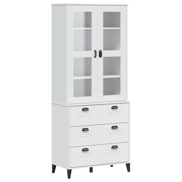 Highboard VIKEN hvit 80x40x190 cm heltre furu