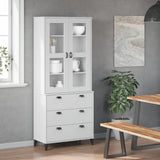 Highboard VIKEN hvit 80x40x190 cm heltre furu