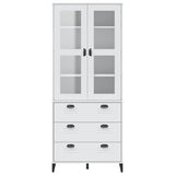 Highboard VIKEN hvit 80x40x190 cm heltre furu