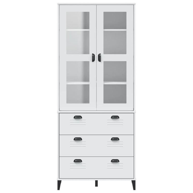 Highboard VIKEN hvit 80x40x190 cm heltre furu