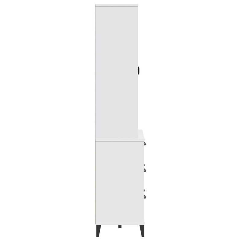 Highboard VIKEN hvit 80x40x190 cm heltre furu