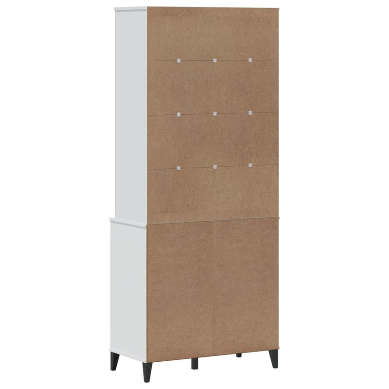 Highboard VIKEN hvit 80x40x190 cm heltre furu