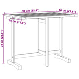 Sammenleggbart balkongbord 90x60x72 cm heltre akasie
