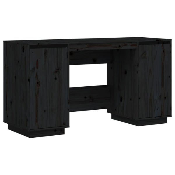 Skrivebord svart 140x50x75 cm heltre furu