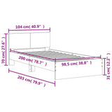 Sengeramme med hodegavl svart 100x200 cm konstruert tre