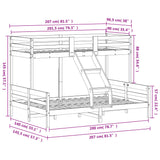 Køyeseng 90x200/140x200 cm heltre furu