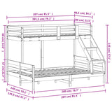 Køyeseng 80x200/140x200 cm heltre furu