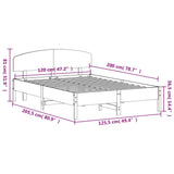 Sengeramme med hodegavl voksbrun 120x200 cm heltre furu